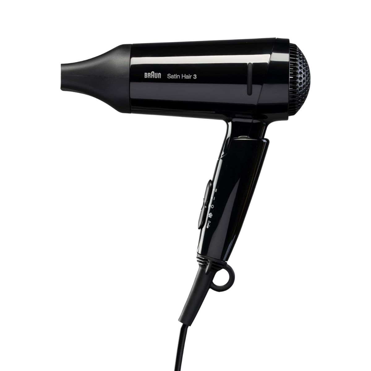 Secador Braun BRHD350E 1600W 3 temperaturas plegable negro fondo blanco