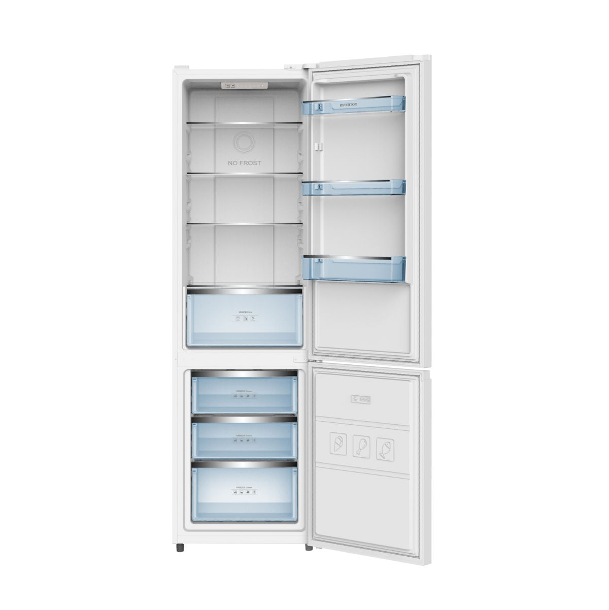 Frigorífico combi Infiniton FGC-340C20BEM No Frost 340L E blanco 202 cm interior