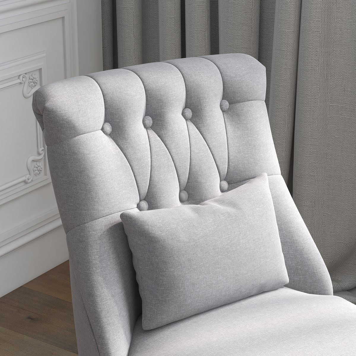 Butaca Kentia Homcom con cojín gris 77x52,5x69 cm respaldo