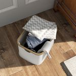 Cesto para la colada Lore 36L con asas blanco 26,5x44,3x33,3 cm