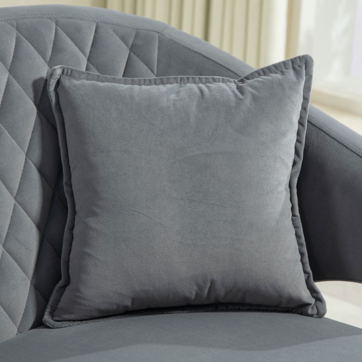 Sofá Azaki Homcom 2 plazas + almohadas + reposabrazos gris 76x124x69 cm