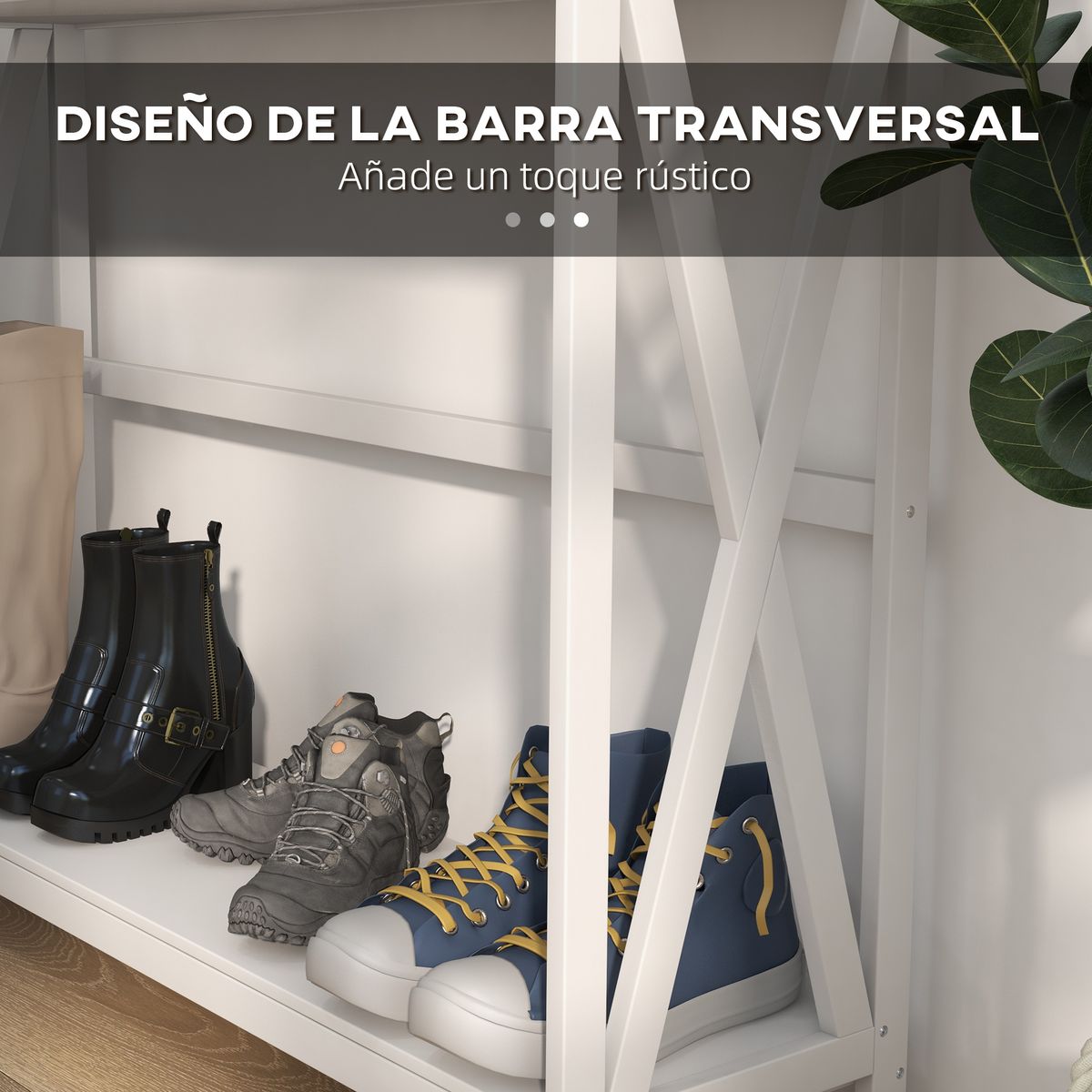 Recibidor Azufre Homcom 1 cajón + estante blanco 81x100x30 cm