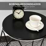 Mesa auxiliar Barita Homcom redonda negro Ø51x44 cm