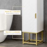 Armario auxiliar Oro Kleankin 2 armarios + compartimento blanco 170,7x30x30 cm