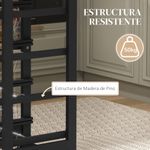 Carrito auxiliar Lantana Homcom 4 niveles + cajón negro/natural 83x47x37 cm
