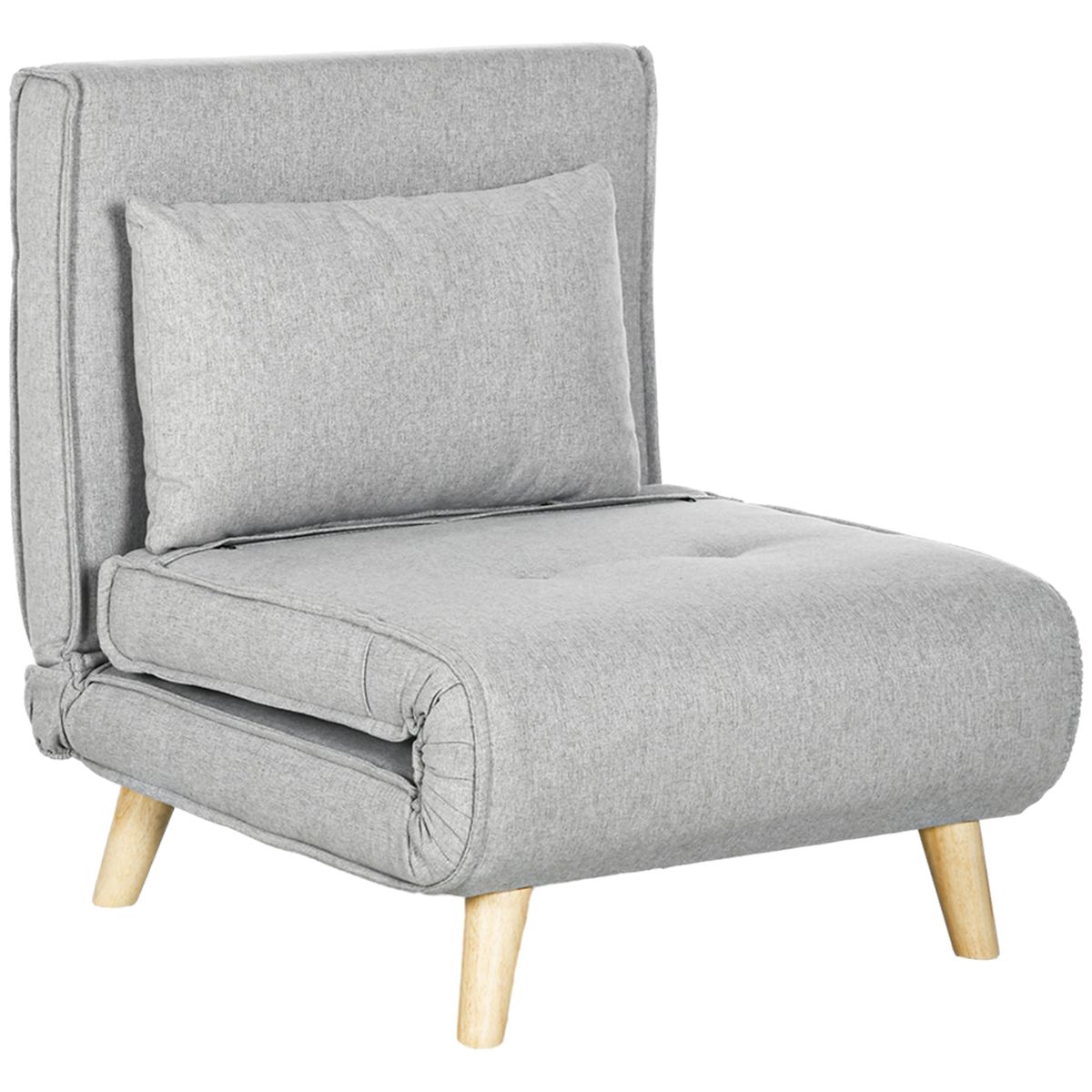 Sofá cama Martina Homcom respaldo ajustable 5 posiciones gris 79x72x78 cm