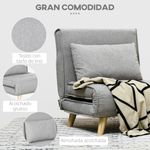 Sofá cama Martina Homcom respaldo ajustable 5 posiciones gris 79x72x78 cm