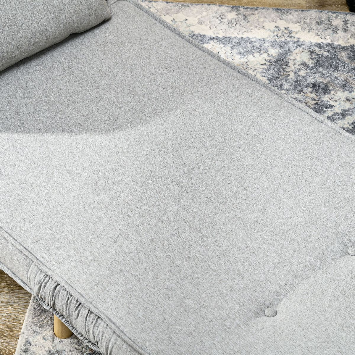 Sofá cama Martina Homcom respaldo ajustable 5 posiciones gris 79x72x78 cm