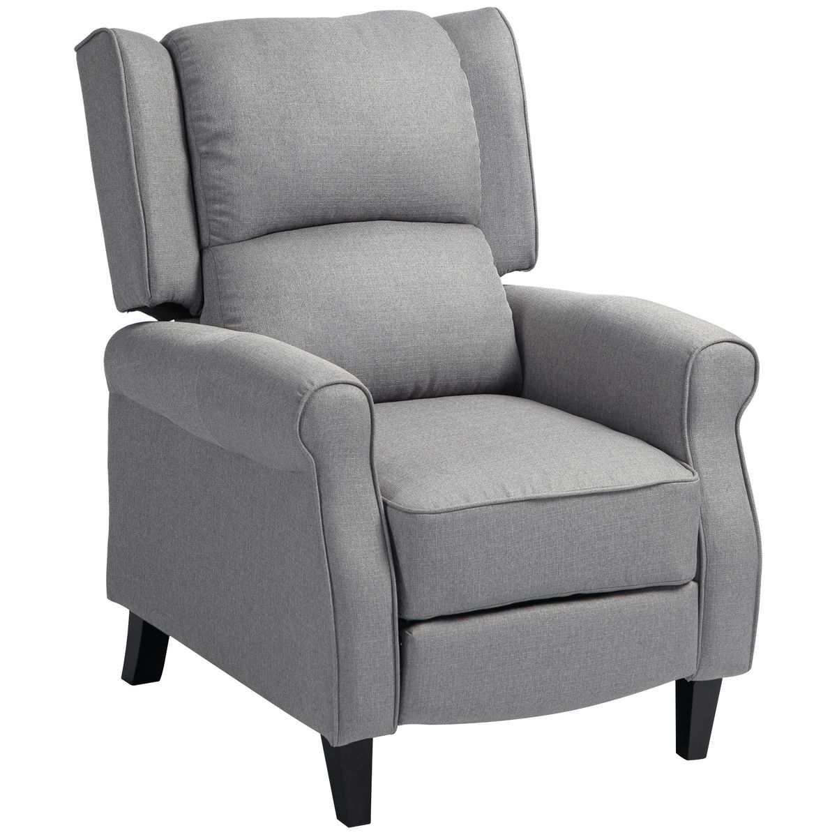Sillón relax Petite Homcom reclinable gris 102x77x88 cm fondo blanco