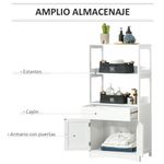 Armario auxiliar Olivo Kleankin 3 estantes + cajón + armario blanco 122,5x60x33 cm