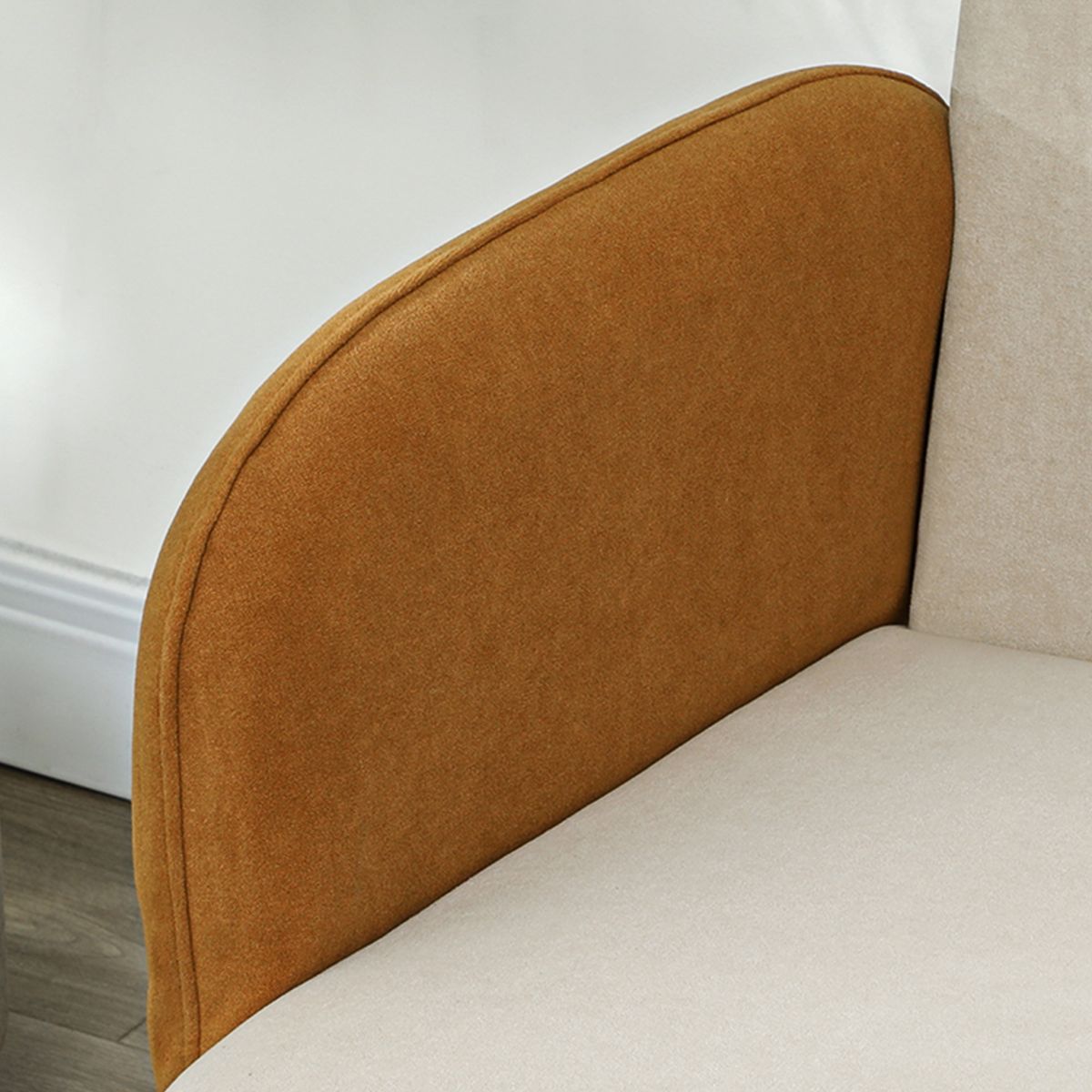Sofá Disco Homcom 2 plazas con reposabrazos crema 76x130x74 cm reposabrazos