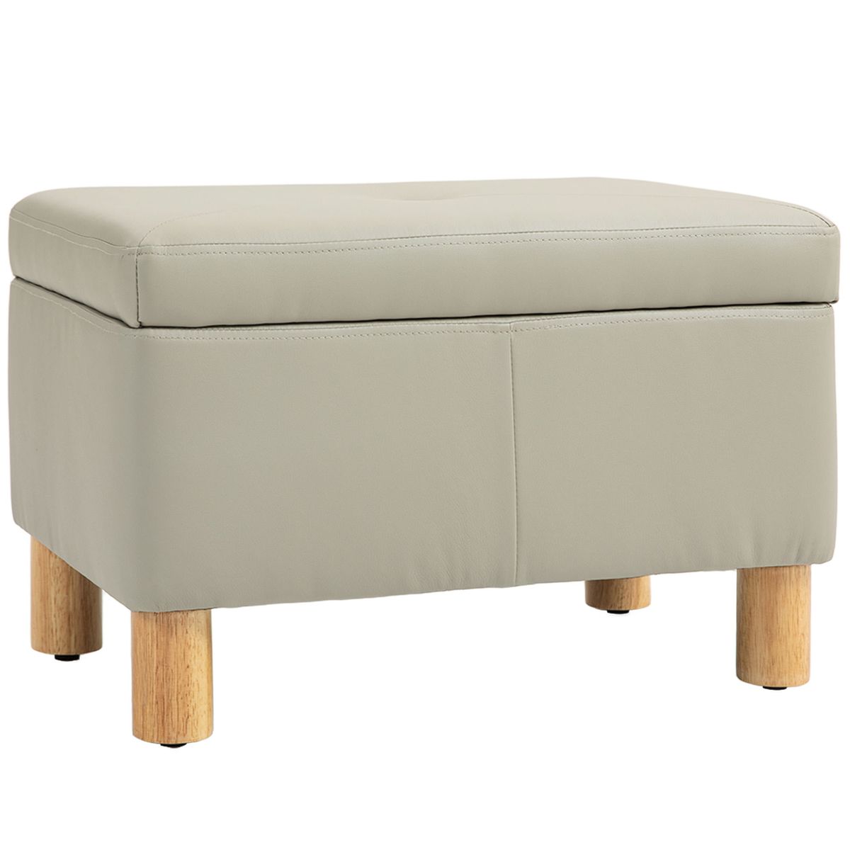 Baúl de almacenaje Bonnie Homcom 33L tapa abatible gris 40x60x38 cm