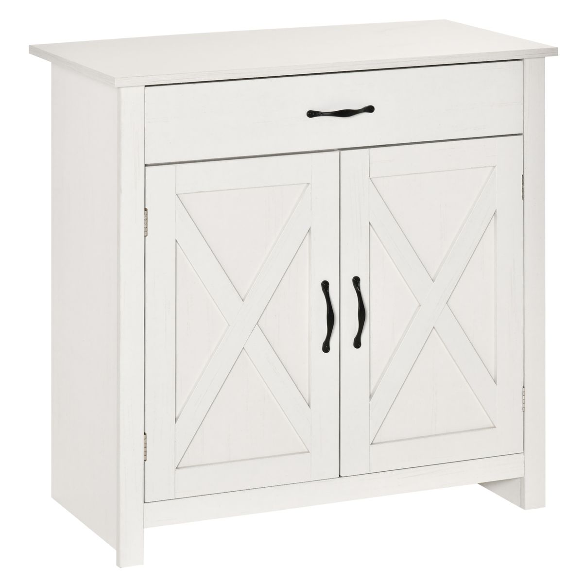 Aparador Danburita Homcom 1 cajón + armario blanco 80x80x39,7 cm fondo blanco