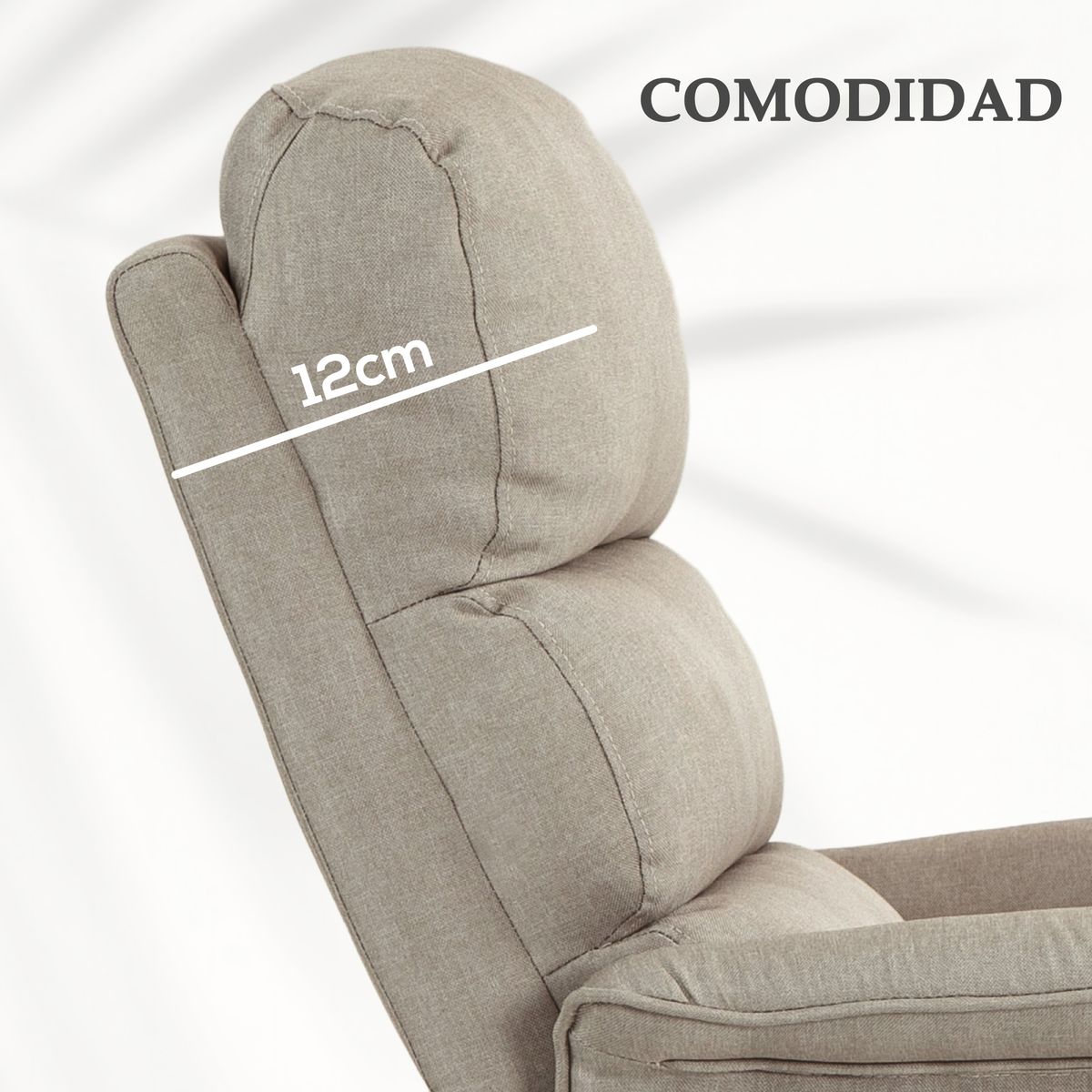 Sillón relax Marcelo reclinable sistema de elevación y mando a distancia beige 96x66x90 cm