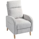 Sillón relax Leo Homcom reclinación manual + reposapiés retráctil gris 106x68x90 cm