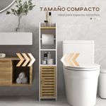 Portarrollos Perla Kleankin estante + armario blanco/roble 90x18x20 cm