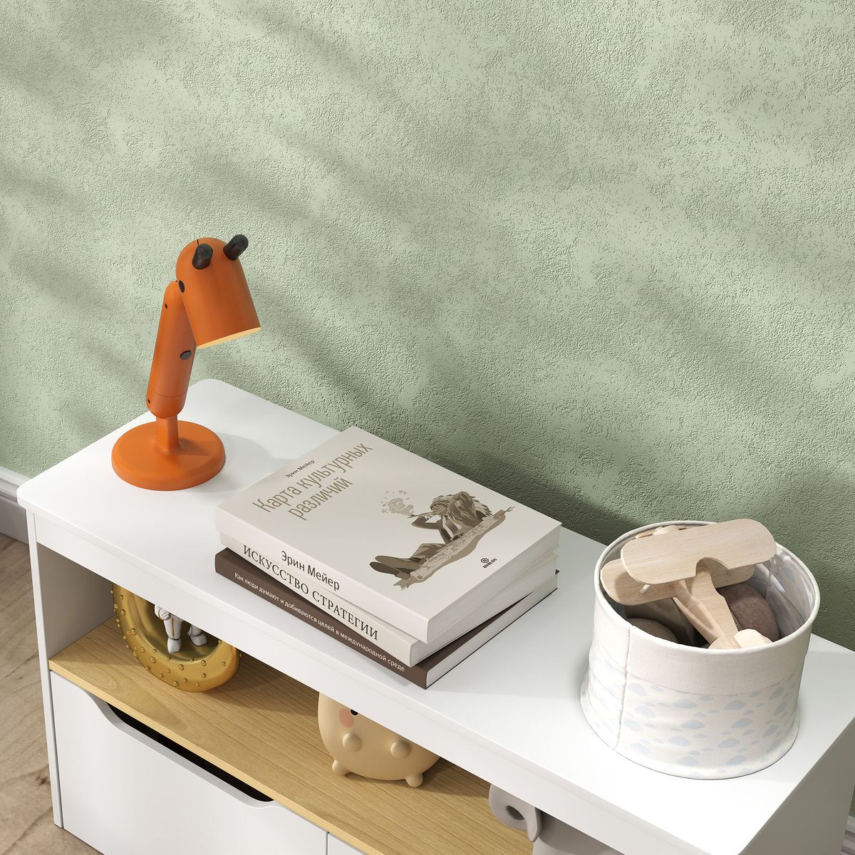 Estantería infantil Cilantro Aiyaplay compartimento + 2 cajones +3A blanco 45x80x30 cm detalle