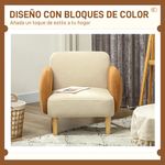 Butaca Club Homcom con reposabrazos beige 82x72x87 cm