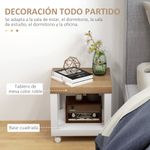Mesa auxiliar Azucena Homcom con ruedas blanco/natural 40x40 cm
