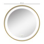Espejo redondo Adán Kleankin con luz LED control táctil dorado Ø60x4 cm web