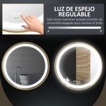 Espejo redondo Adán Kleankin con luz LED control táctil dorado Ø60x4 cm
