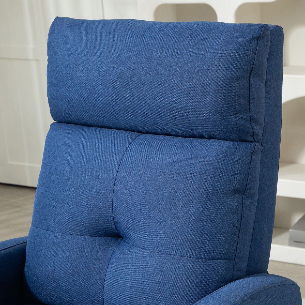 Sillón relax Gorrión Homcom reclinable con reposapiés azul 98x67x87 cm detalle