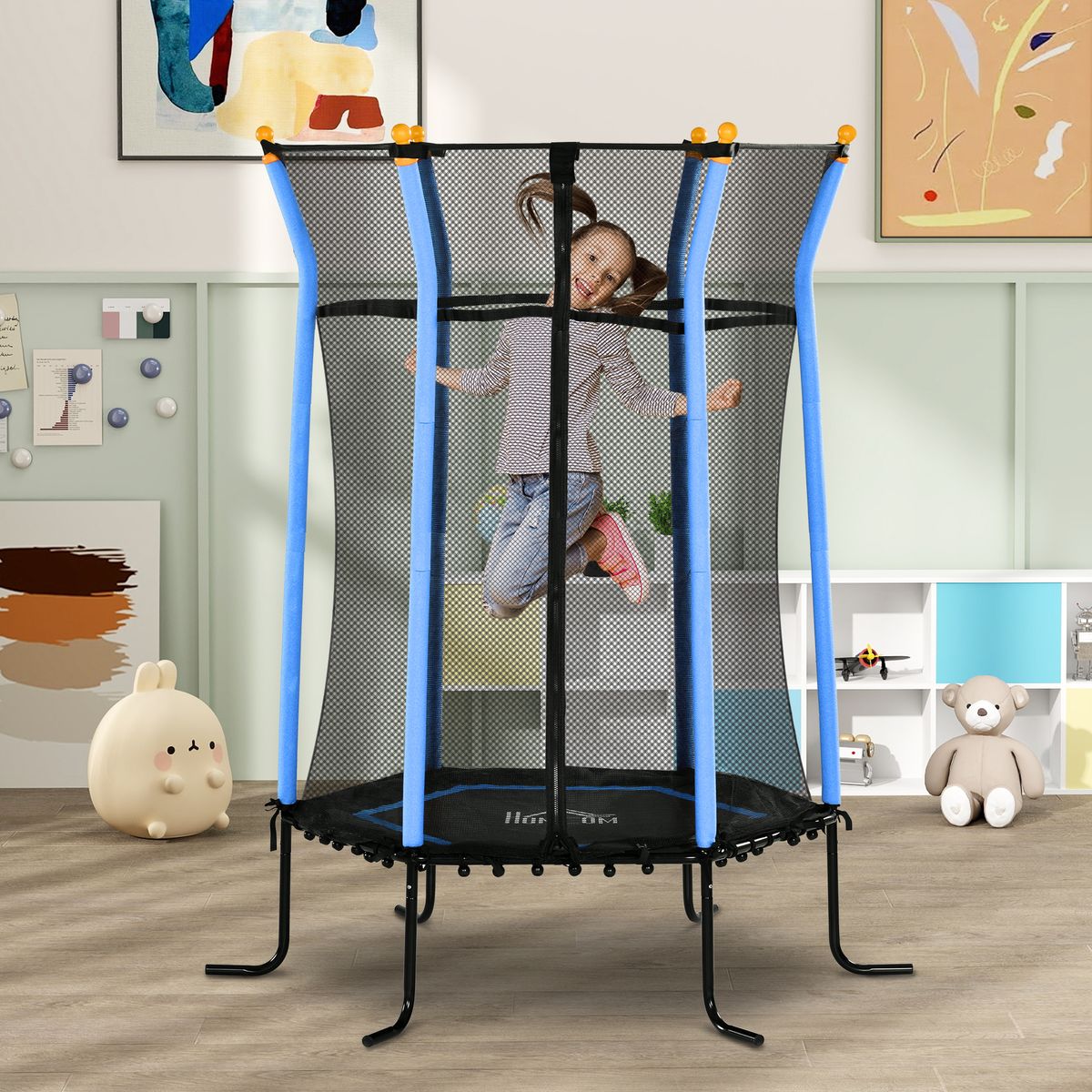Cama-elastica-Garden-Homcom-red-de-seguridad---postes-acolchados-azul-190xØ1635-