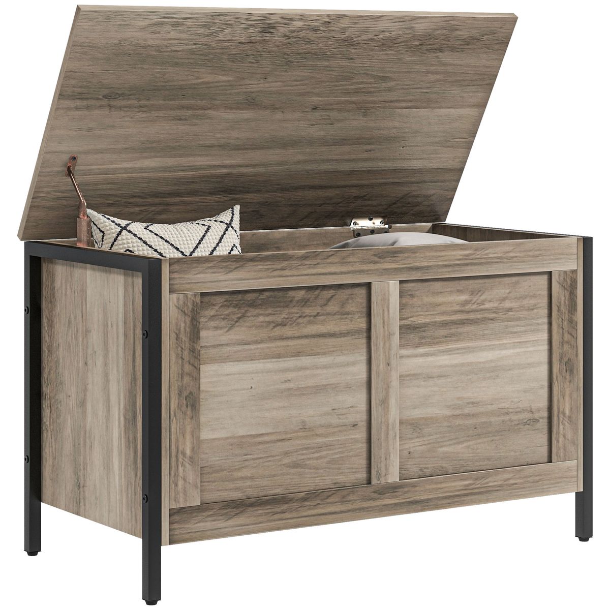 Baúl de almacenaje Brady Homcom 95L gris 49x80x40 cm