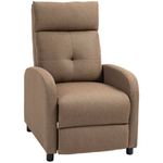 Sillón relax Gorrión Homcom reclinable con reposapiés marrón 98x67x87 cm fondo blanco