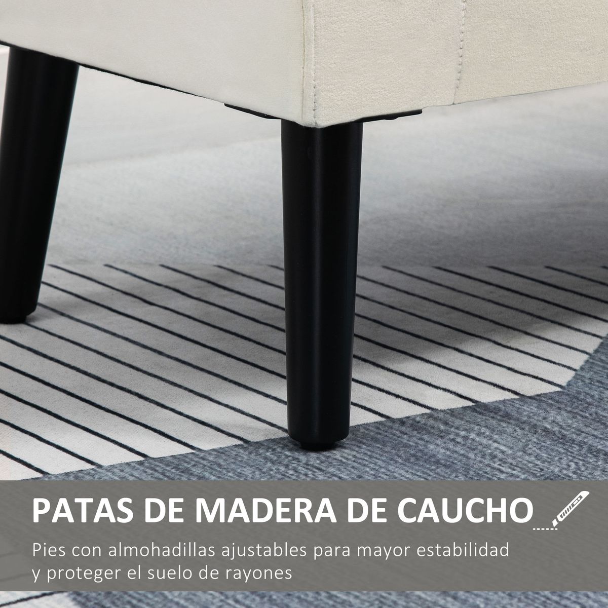 Banco de almacenaje Unakita Homcom con tapa abatible crema 65x111,5x41 cm