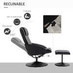 Sillón reclinable Ametrino Homcom con reposapiés negro 101x71x78 cm respaldo