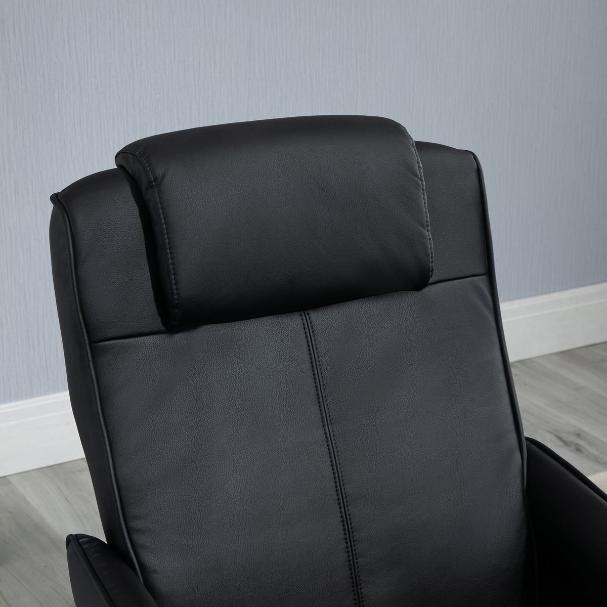 Sillón reclinable Ametrino Homcom con reposapiés negro 101x71x78 cm detalle