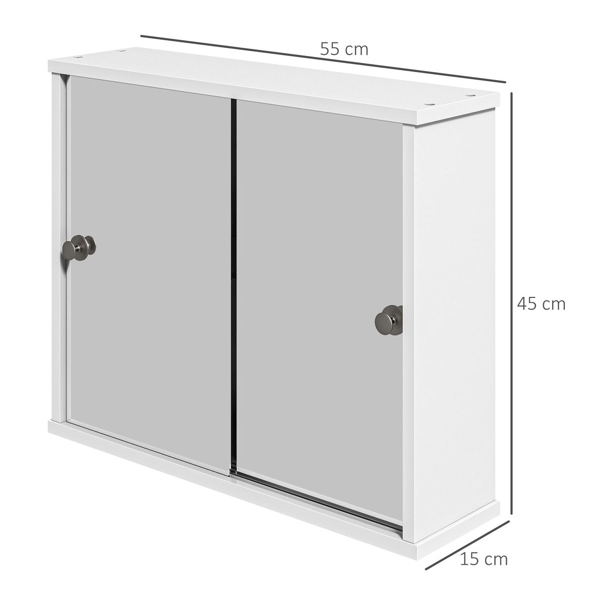 Armario de baño Purpurita Kleankin con espejo blanco brillo 45x55x15 cm medidas