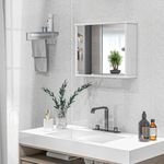 Armario de baño Purpurita Kleankin con espejo blanco brillo 45x55x15 cm
