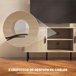 Mueble de TV Calamita Homcom 2 puertas + 2 compartimentos roble 55x120x40 cm