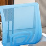 Silla de oficina Waco Homcom basculante con reposabrazos + ruedas azul 89-109x57x55 cm