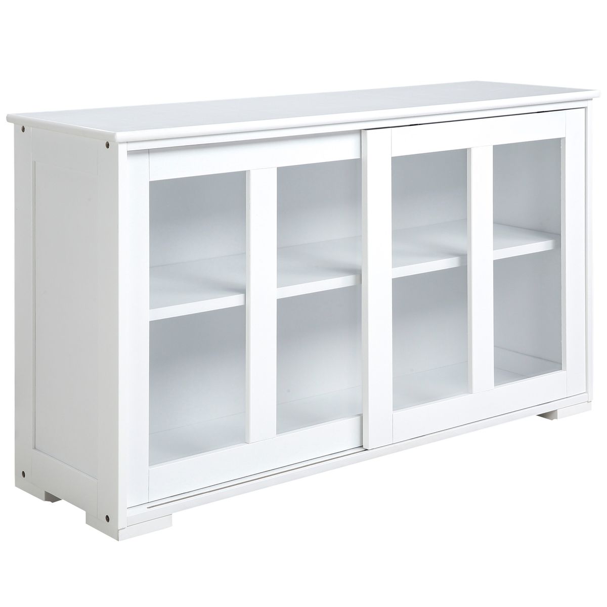 Aparador Cuarzo Homcom 2 puertas corredizas blanco 62,5x107x33 cm fondo blanco