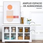 Aparador Cuarzo Homcom 2 puertas corredizas blanco 62,5x107x33 cm