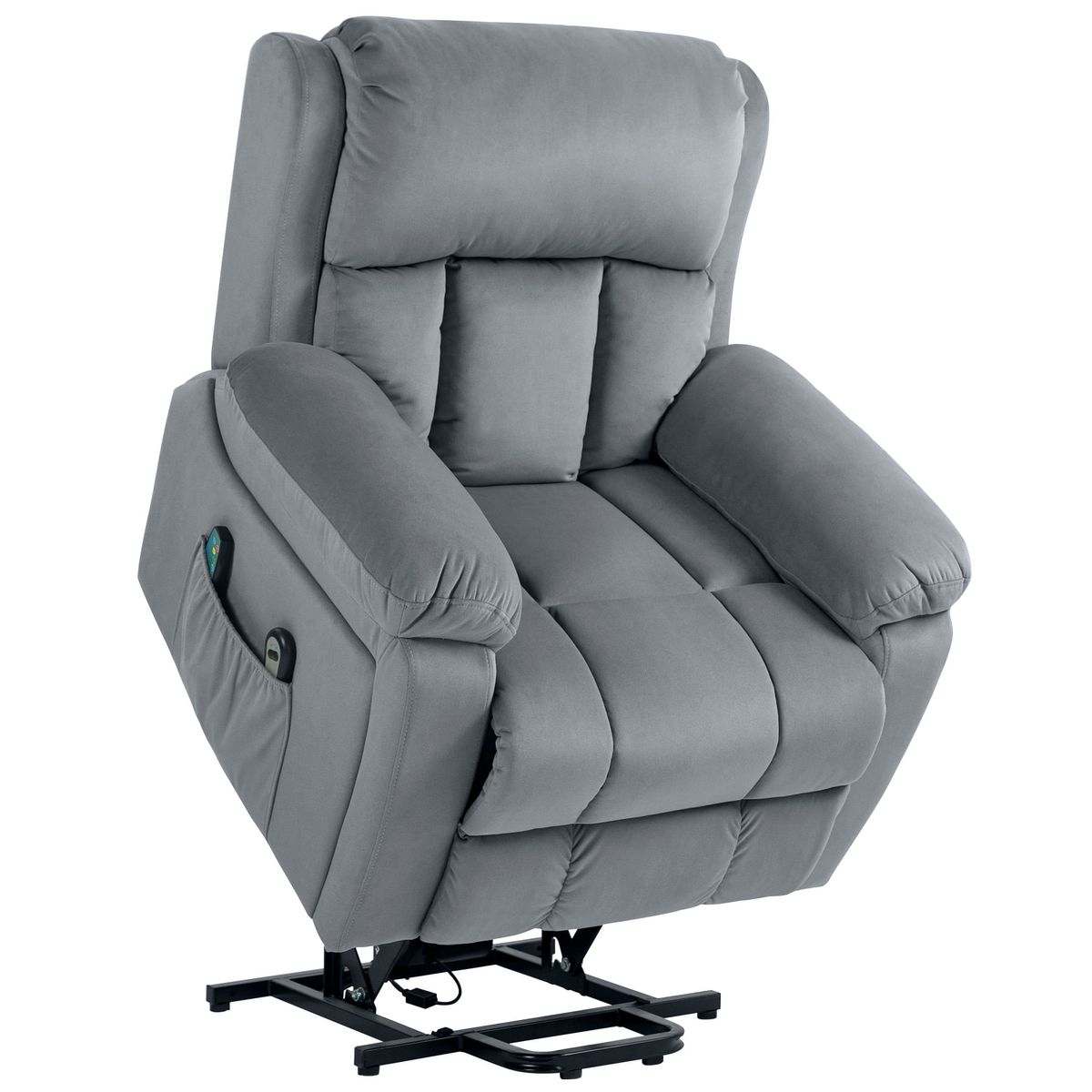 Sillón relax Leire Homcom eleva personas + masajeador + calefacción lumbar gris  103x90x95 cm