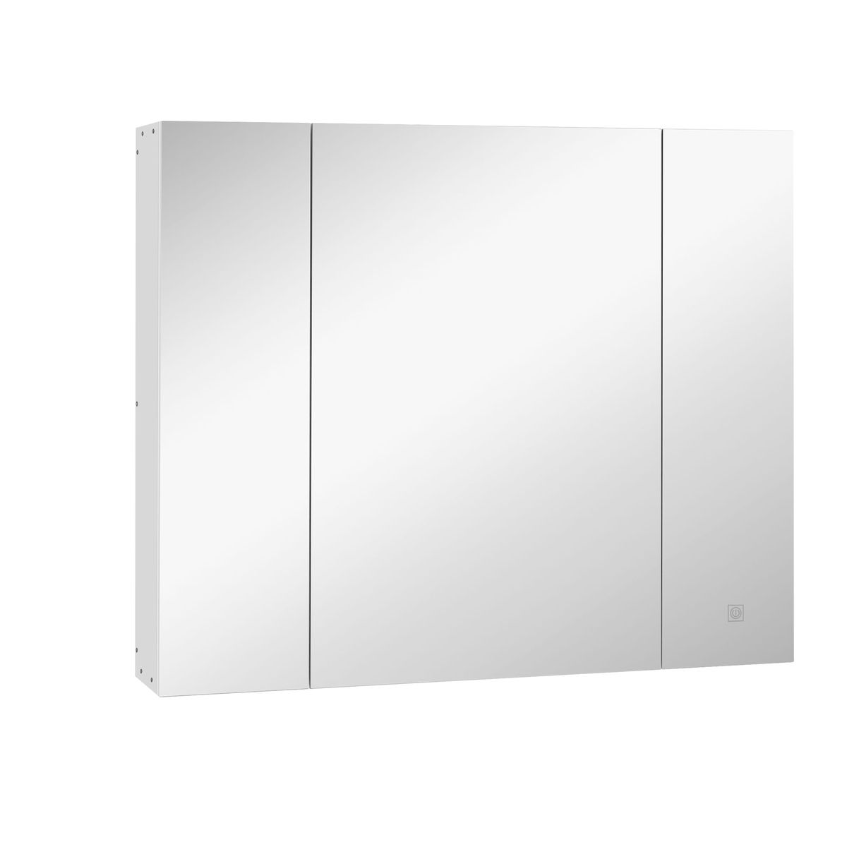 Armario de baño Chakra Kleankin con luz LED blanco 75x90x15 cm fondo blanco