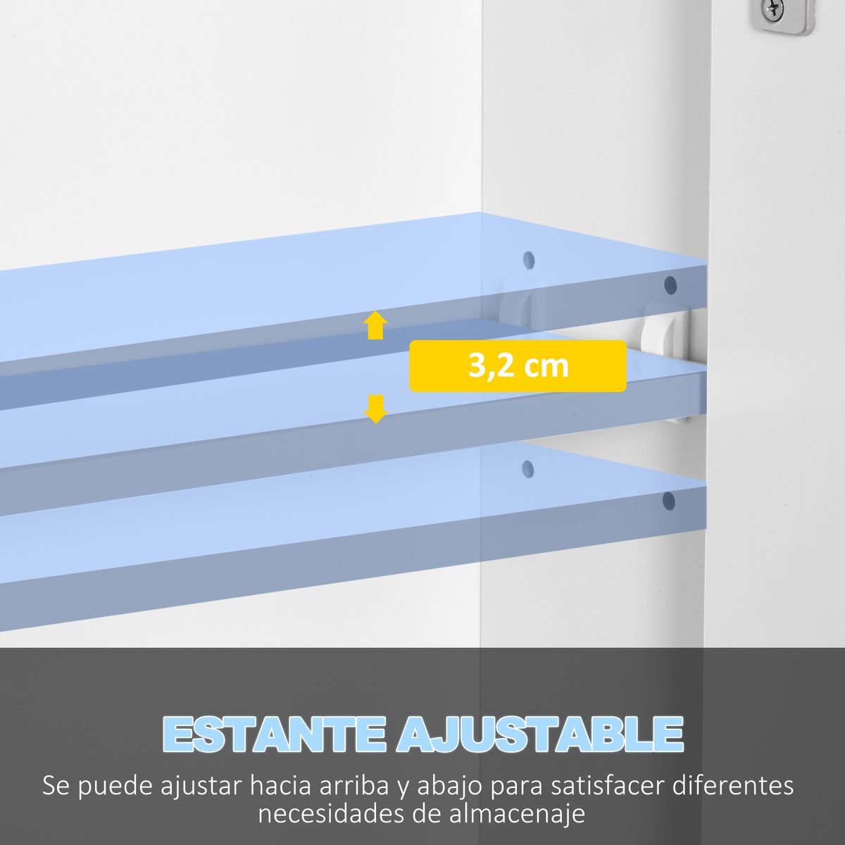 Armario de baño Chakra Kleankin con luz LED blanco 75x90x15 cm
