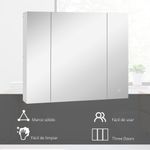 Armario de baño Chakra Kleankin con luz LED blanco 75x90x15 cm