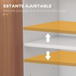 Armario zapatero Dino Homcom 2 puertas + 8 estantes ajustables blanco/natural 90x83x30 cm