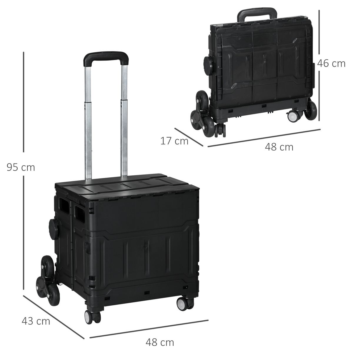 Carrito-multiusos-Roller-Homcom-35L-plegable-negro-95x43x48-cm-