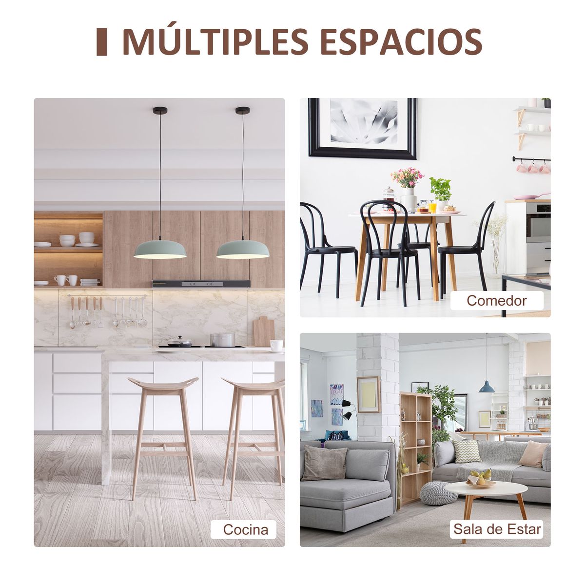 Carro de cocina Smart Homcom cajón + armario + estante roble 108x60x40 cm