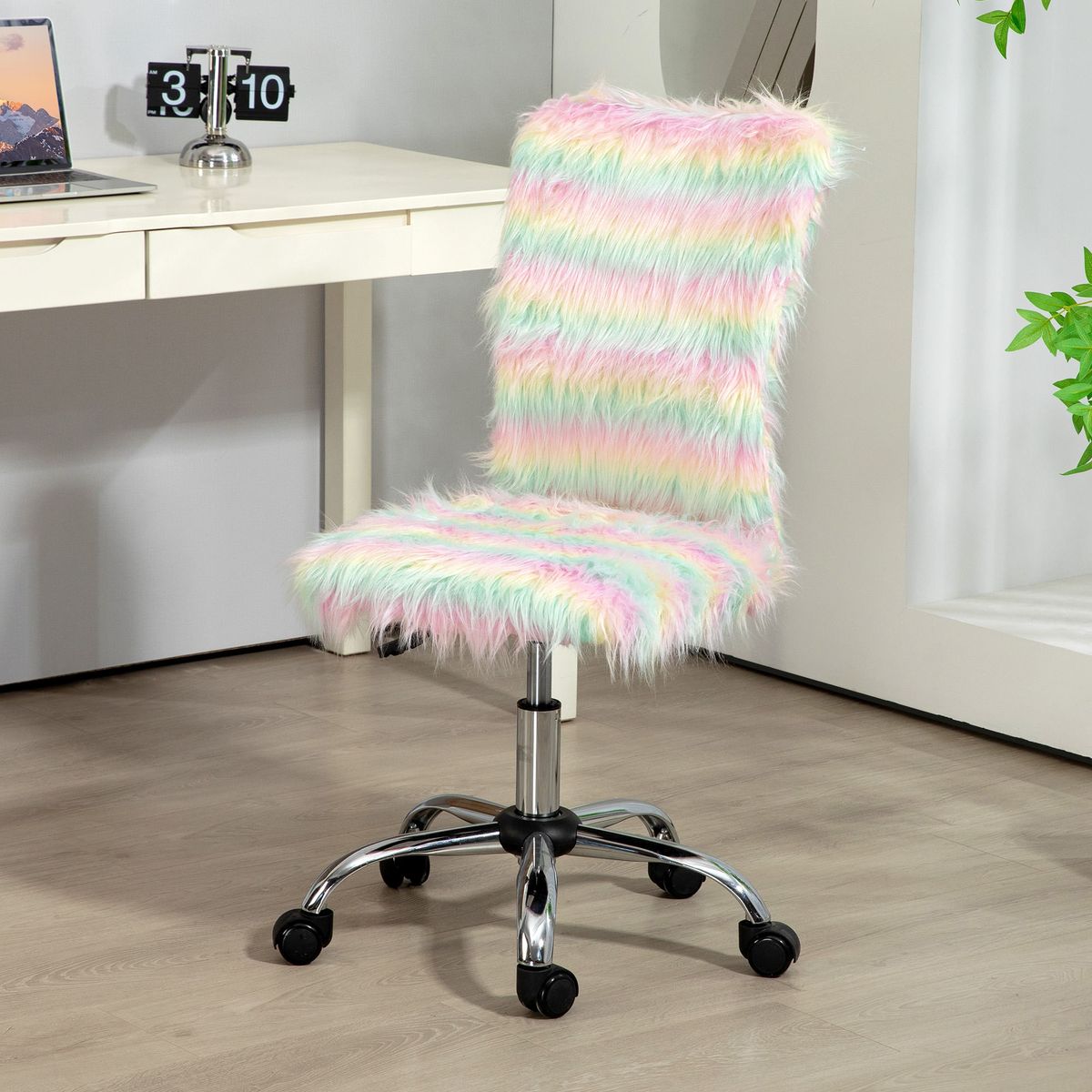 Silla de escritorio Unicornio Homcom altura ajustable 89-99x42x58 cm