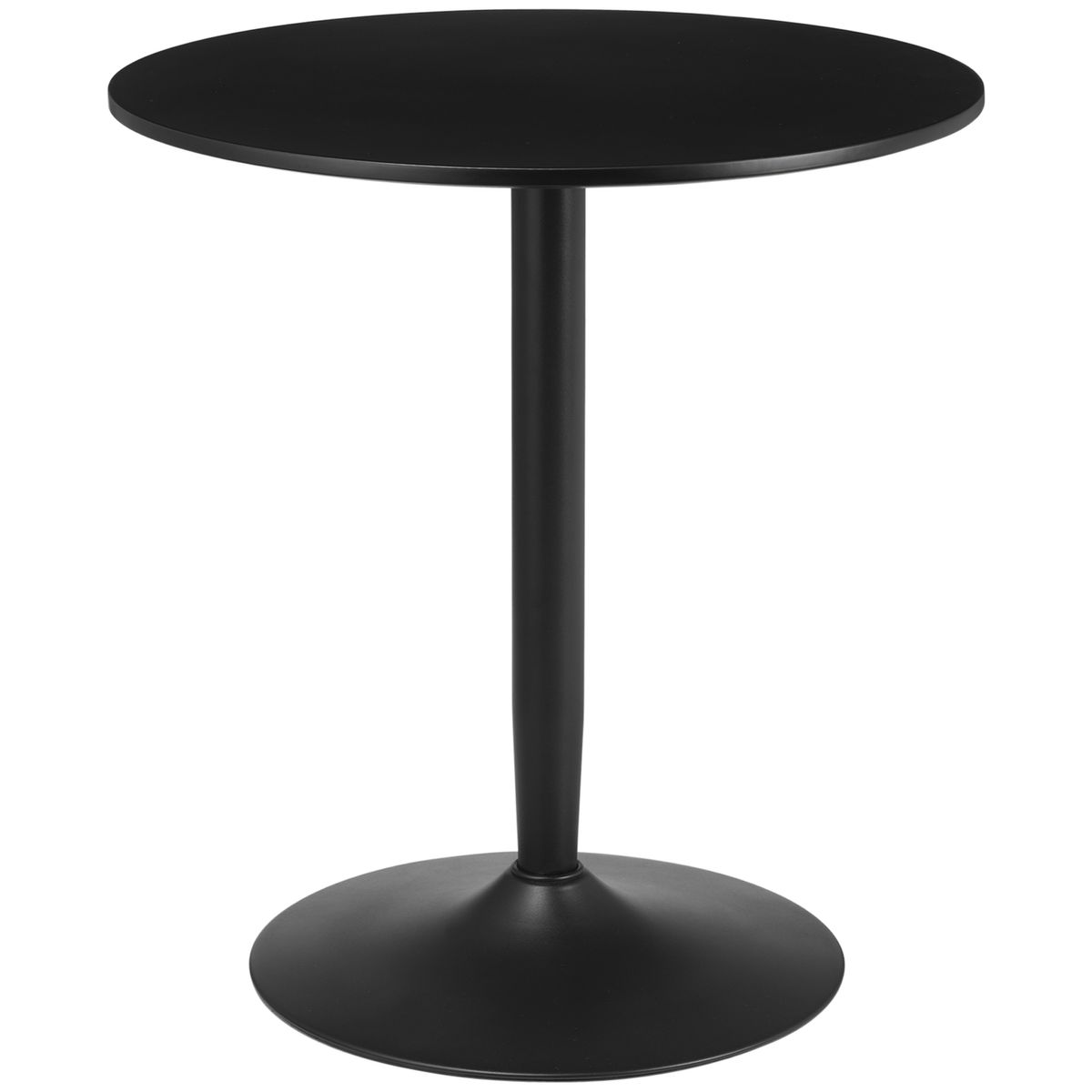 Mesa redonda Shungit Homcom 2 personas negro Ø70x75 cm fondo blanco