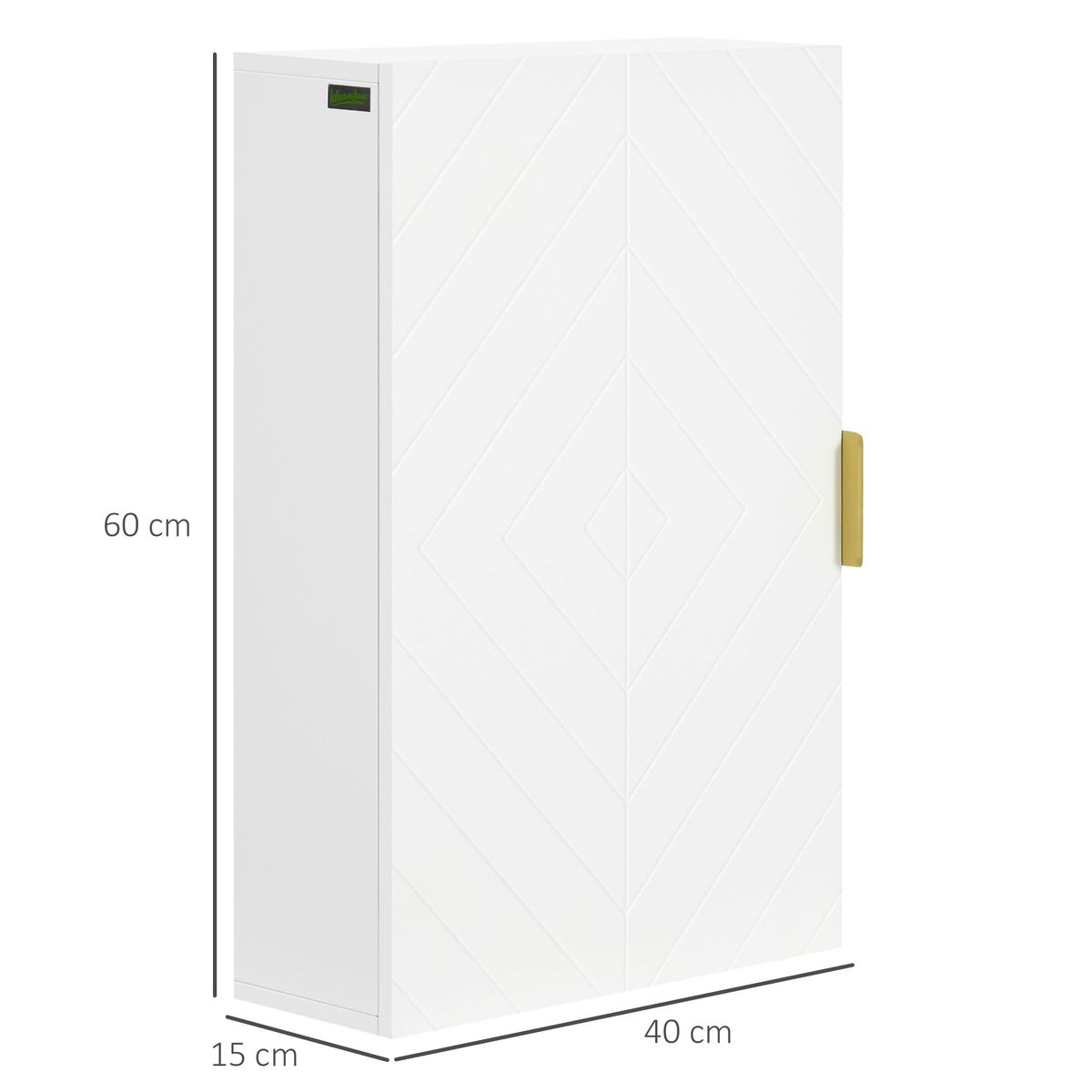 Armario auxiliar Turmalina Kleankin estantes ajustables blanco 60x40x15 cm medidas