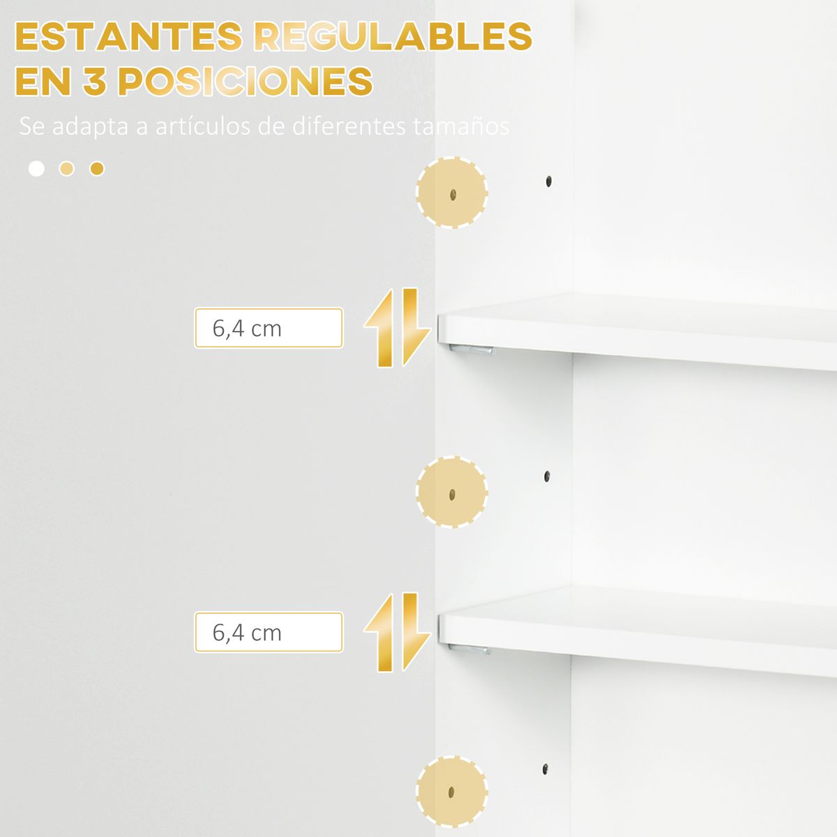 Armario auxiliar Turmalina Kleankin estantes ajustables blanco 60x40x15 cm