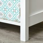 Cómoda Hortensia Homcom 2 cajones + 3 armarios blanco 80x68x34 cm detalle